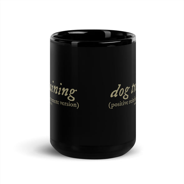 R+ Dog Training Black Mug