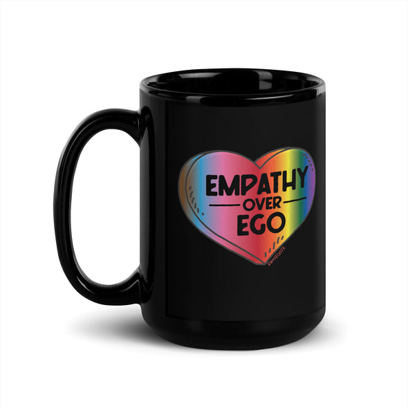 Rainbow Empathy Over Ego Black Mug