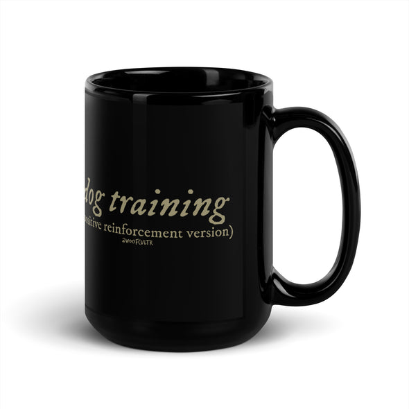 R+ Dog Training Black Mug