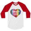 Rainbow Empathy Over Ego Unisex 3/4 Raglan