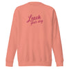 Leash Your Dog (Embroidered) Unisex Fleece Crewneck