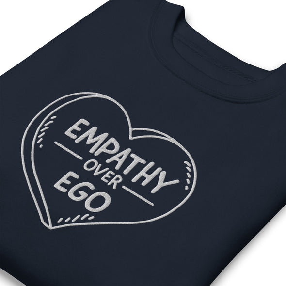 Empathy Over Ego (Embroidered) Unisex Fleece Crewneck
