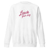 Leash Your Dog (Embroidered) Unisex Fleece Crewneck